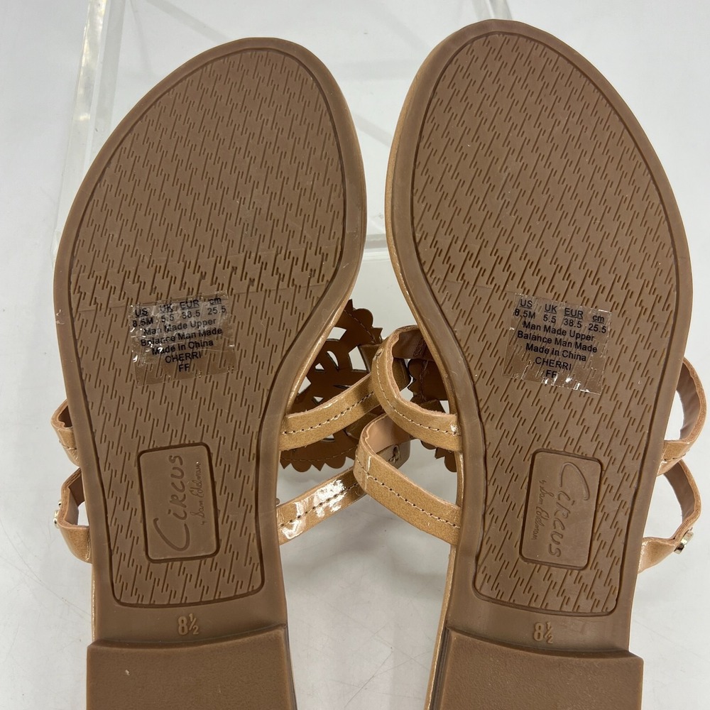 Sam Edelman Circus Women Brown Cherri Tan Faux Leather Flip Flop Sandal Size 8.5 - Picture 4 of 11